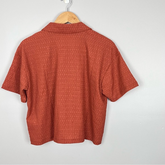 NWT Madewell Crinkle-Knit Button-Front Top - Picture 9 of 10